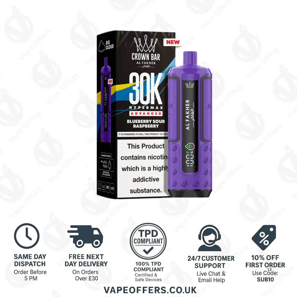 Al Fakher 30K Hypermax Vape Kit Blueberry Sour Raspberry
