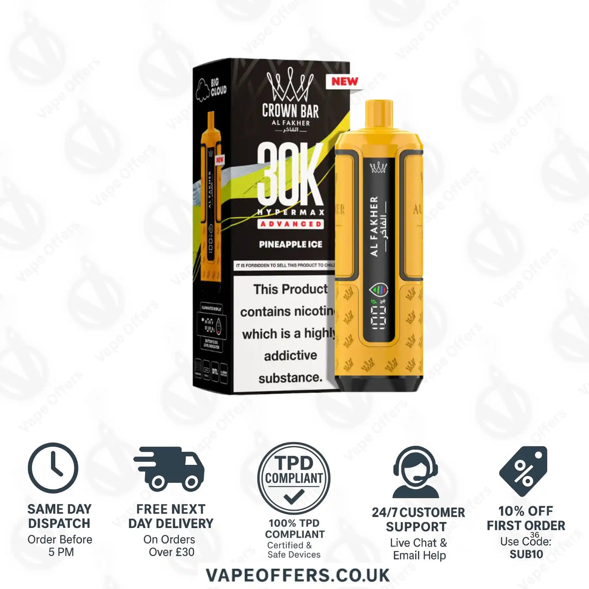 Al Fakher 30K Hypermax Vape Kit Pineapple Ice
