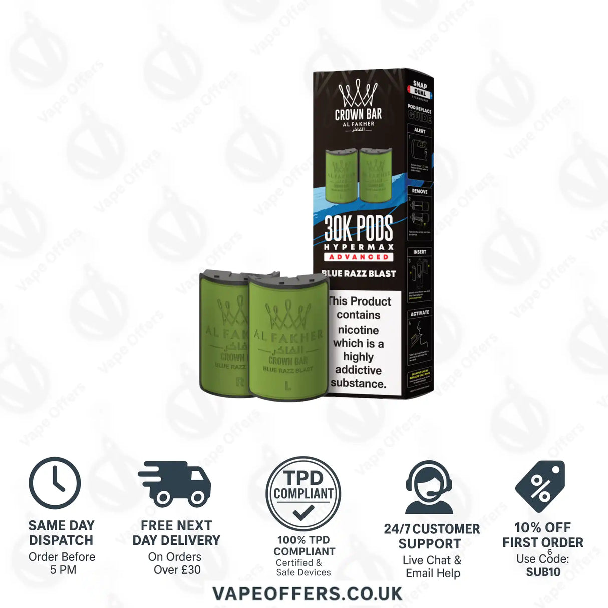 Al Fakher 30K Hypermax Vape Pod Blue Razz Blast