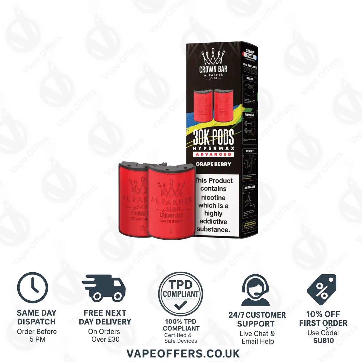 Al Fakher 30K Hypermax Vape Pod Grape Berry