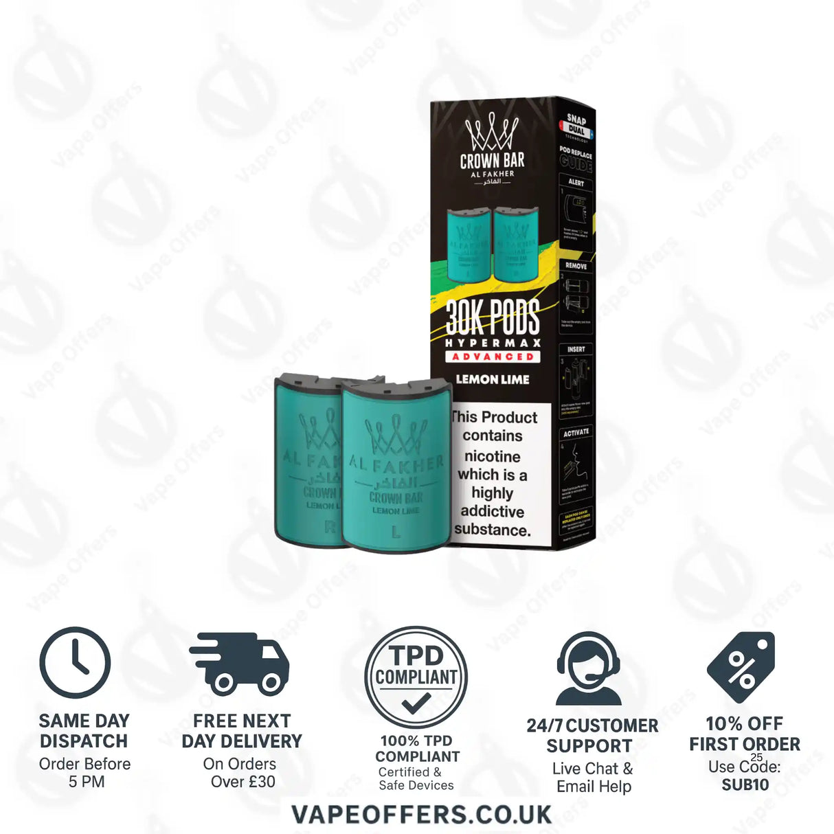 Al Fakher 30K Hypermax Vape Pod Lemon lime