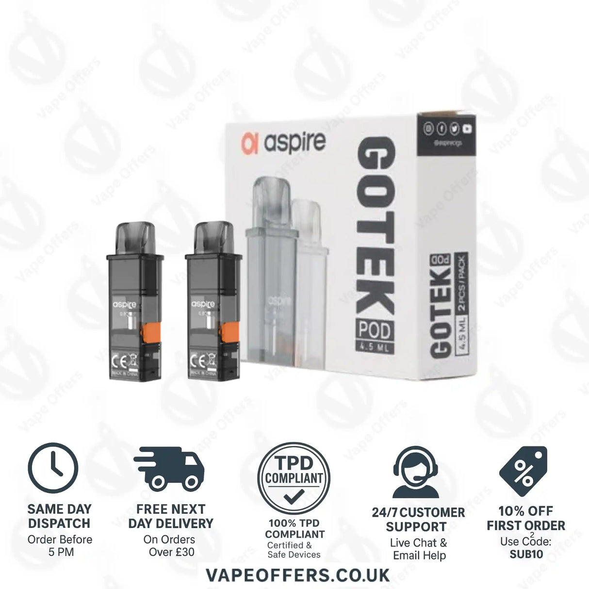 Aspire Gotek Replacement Pods 0.6 ohm