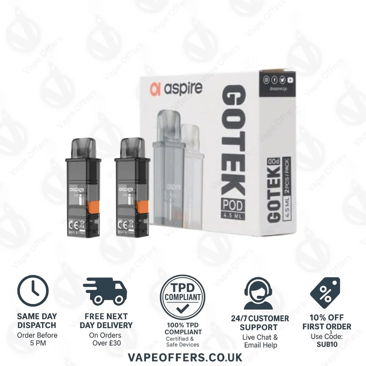 Aspire Gotek Replacement Pods 0.8 ohm