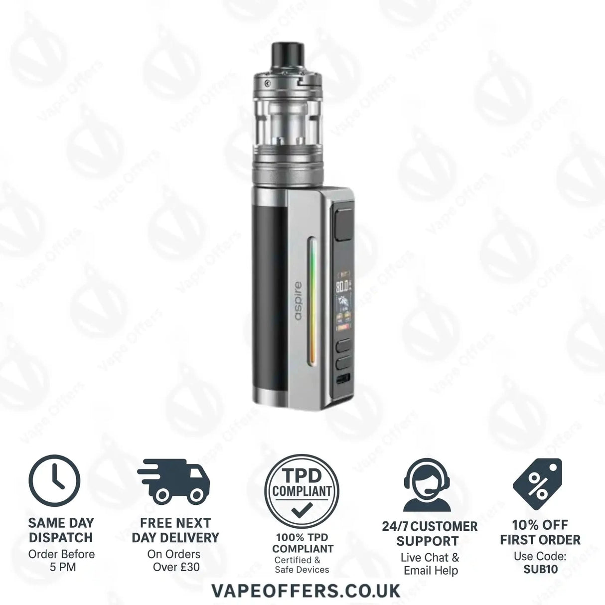 Aspire Zelos M80 Kit Black Silver
