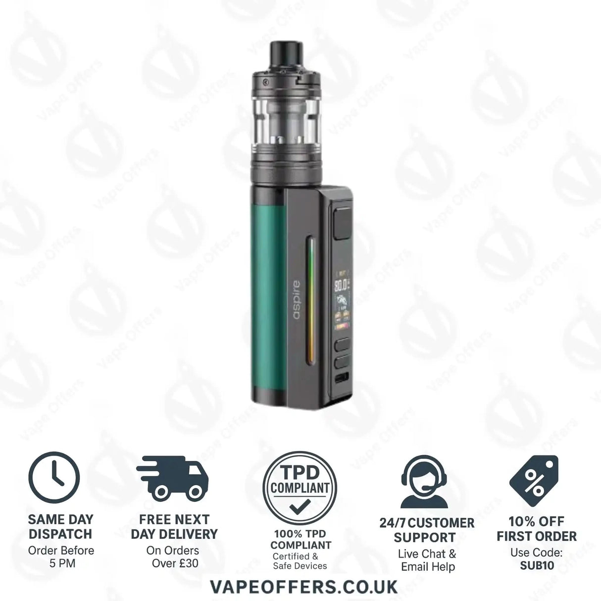 Aspire Zelos M80 Kit Green Gunmetal