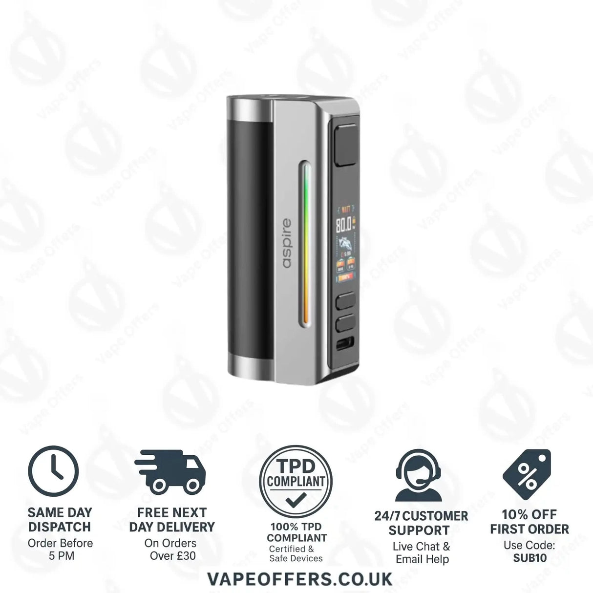 Aspire Zelos M80 Mod Black Silver