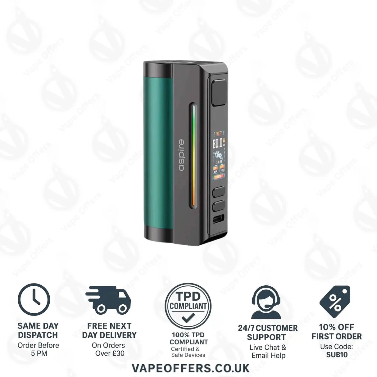 Aspire Zelos M80 Mod Green Gunmetal