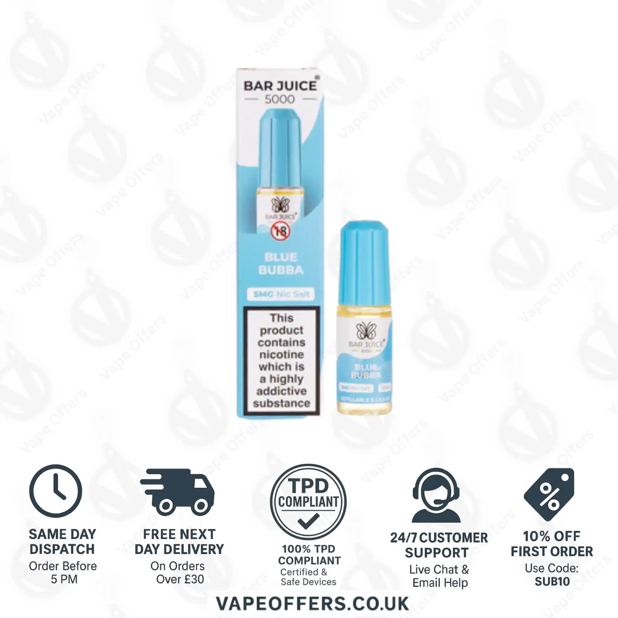 Bar Juice 5000 Blue Bubba Nic Salt