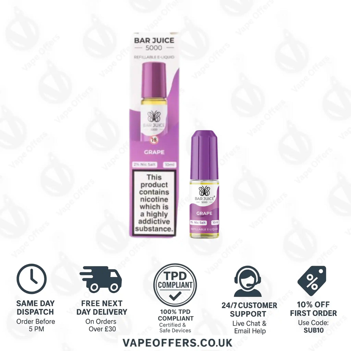 Bar Juice 5000 Grape Nic Salt