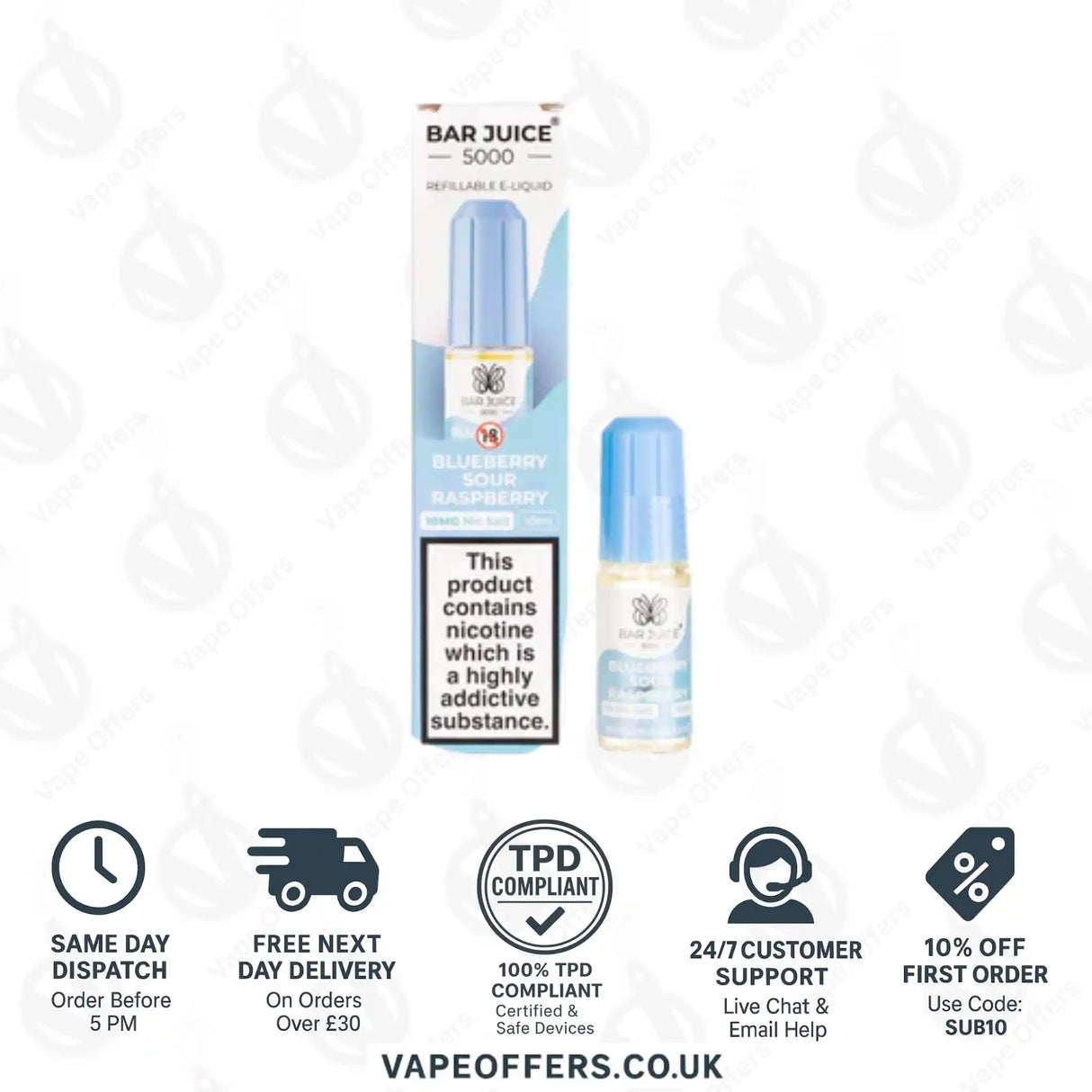 Bar Juice 5000 Blueberry Sour Raspberry Nic Salt