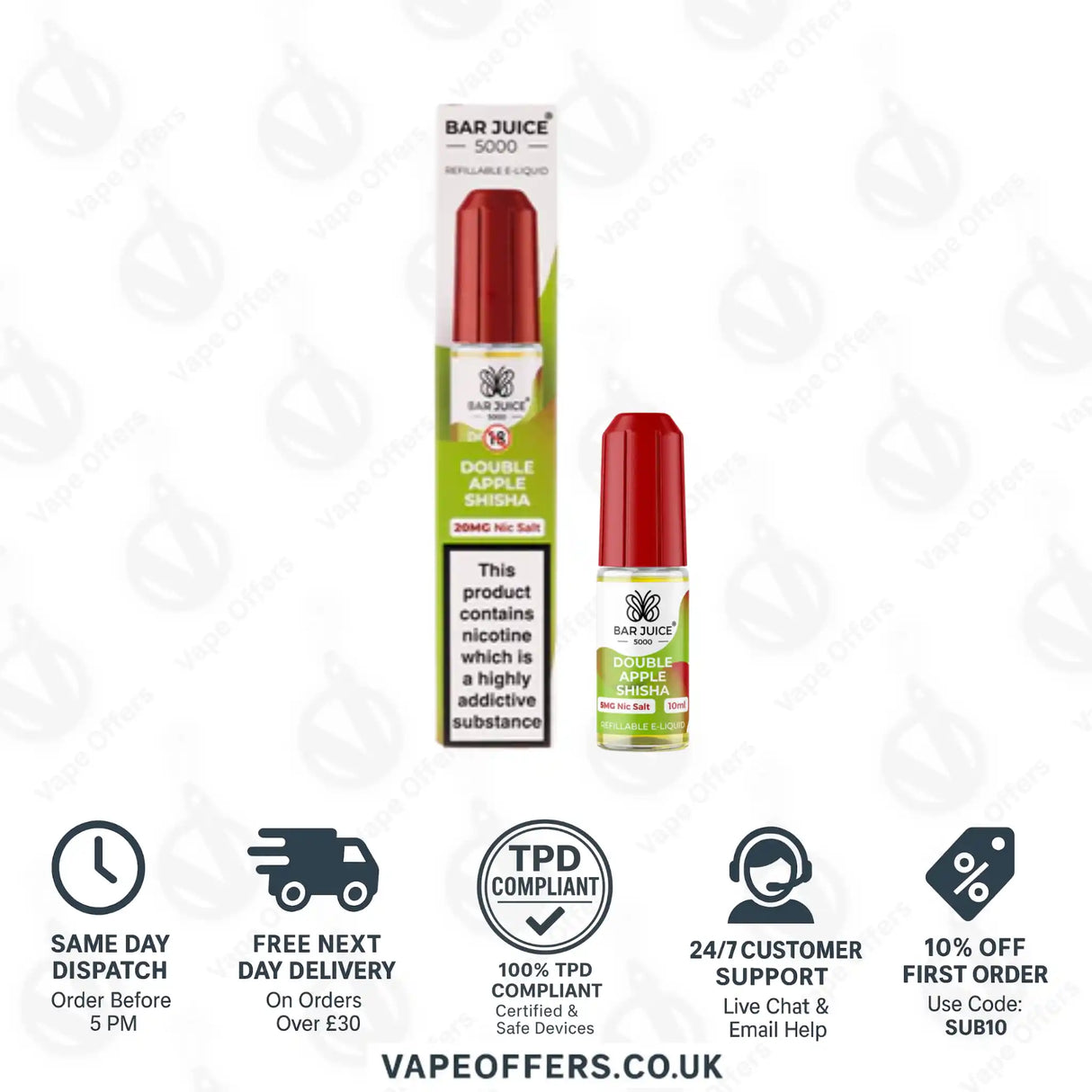 Bar Juice 5000 Double Apple Shisha Nic Salt