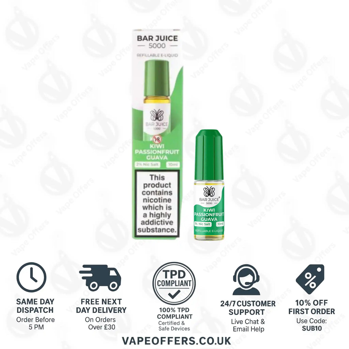 Bar Juice 5000 Kiwi Passion Fruit Guava Nic Salt