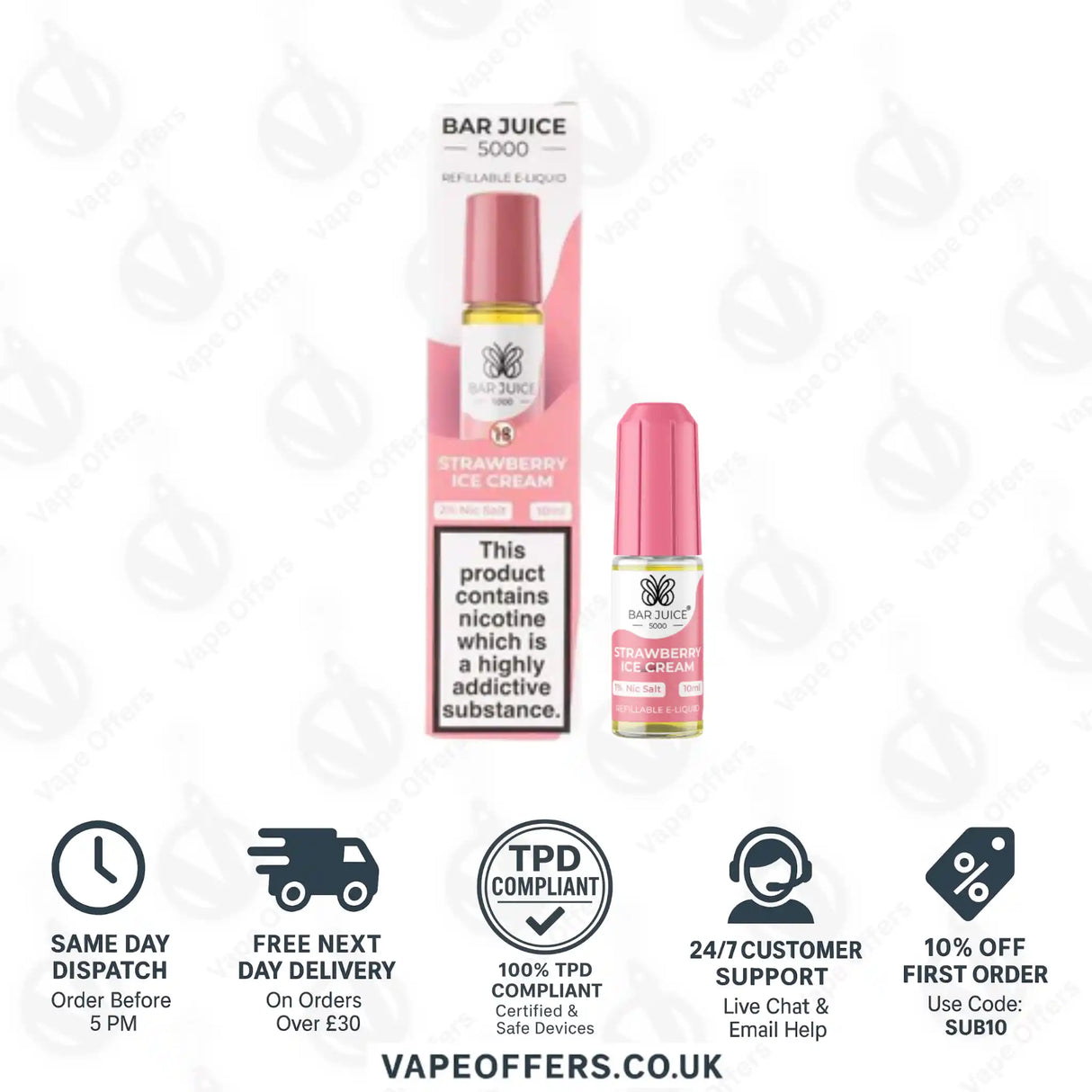 Bar Juice 5000 Strawberry Ice Cream Nic Salt