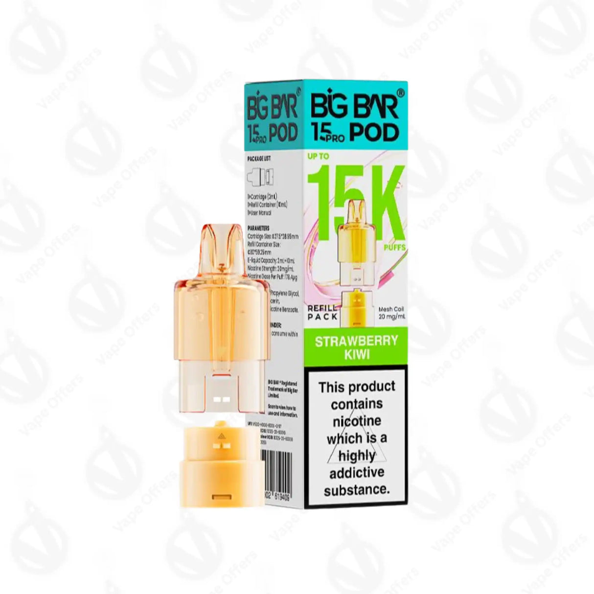 Big Bar 15K Pro Strawberry Kiwi Replacement Pod