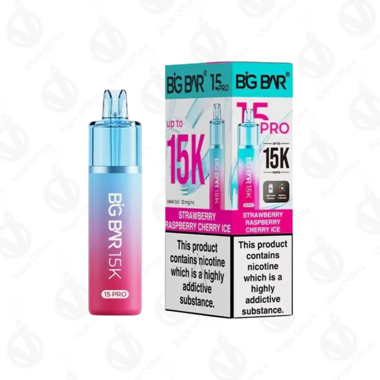 Big Bar 15K Pro Strawberry Raspberry Cherry Ice Prefilled Pod Kit