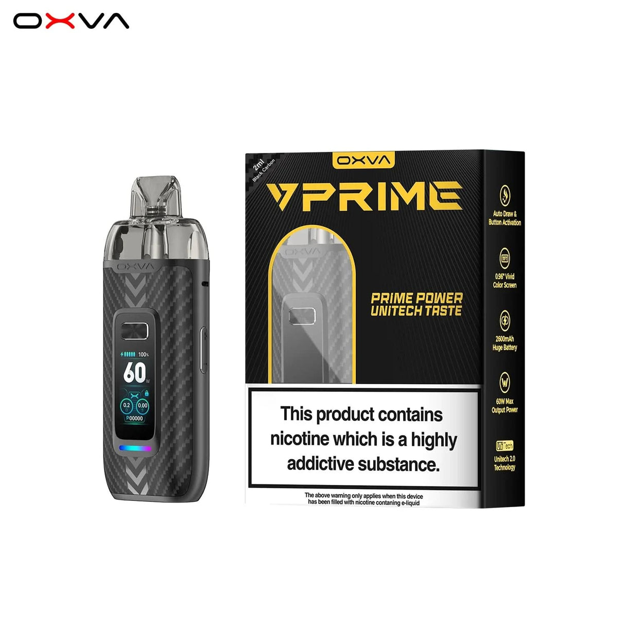Oxva Vprime Pod Vape Kit - Black Carbon