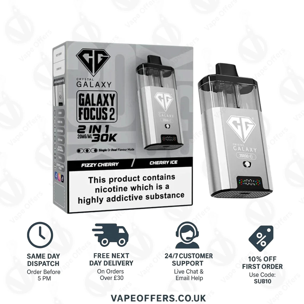 Crystal Galaxy Focus 2 30k Puffs Vape | 5 For £55