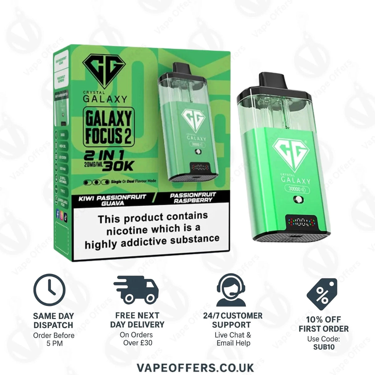 Crystal Galaxy Focus 2 30k Puffs Vape | 5 For £55