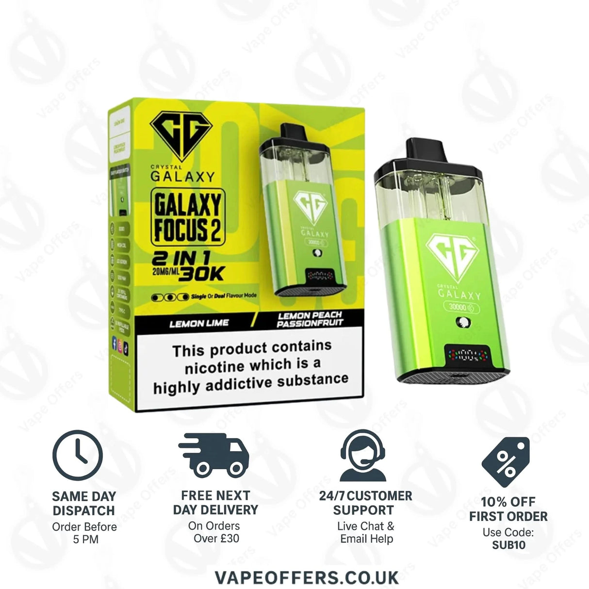 Crystal Galaxy Focus 2 30k Puffs Vape | 5 For £55