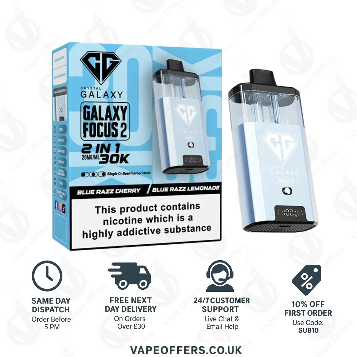 Crystal Galaxy Focus 2 30k Puffs Vape | 5 For £55