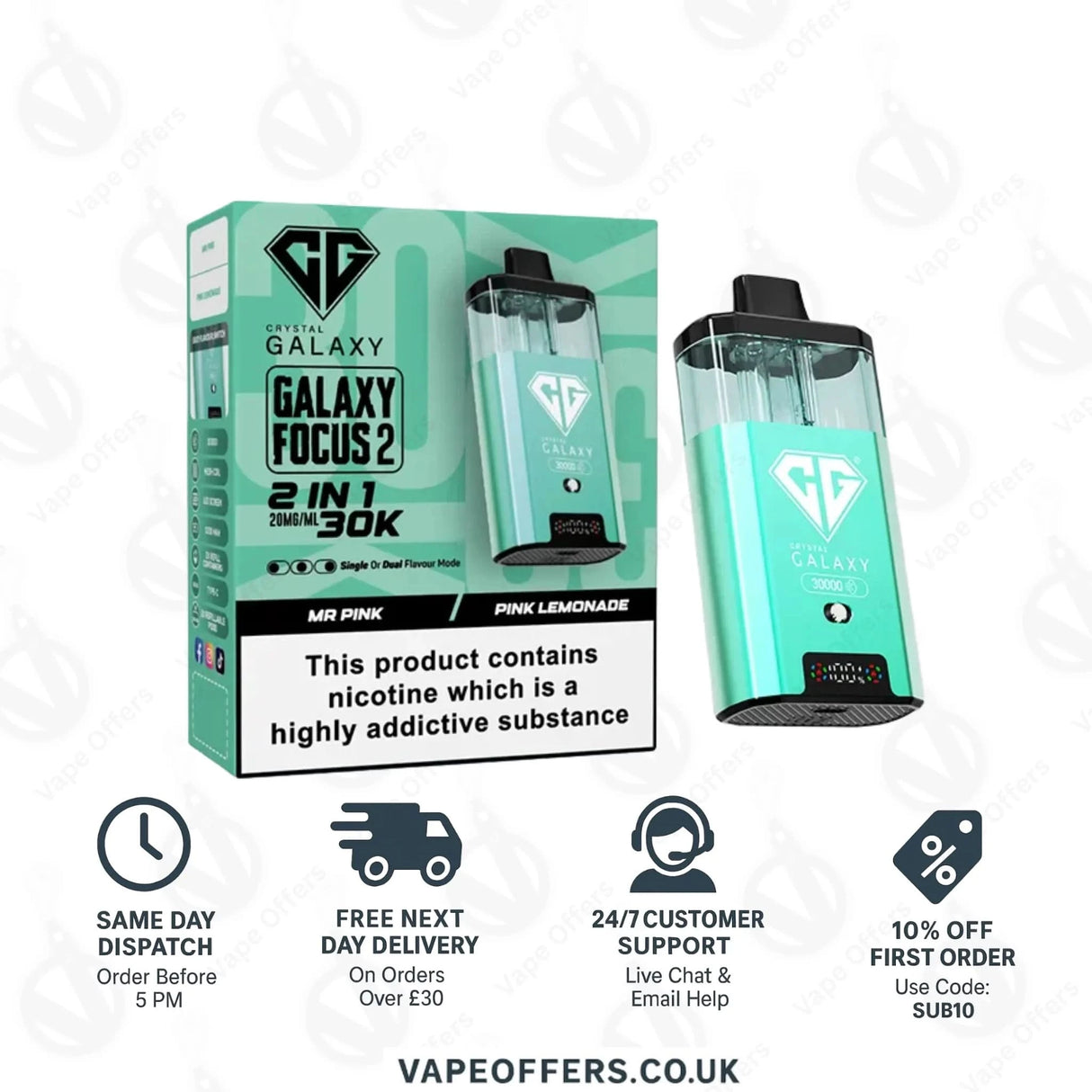 Crystal Galaxy Focus 2 30k Puffs Vape | 5 For £55