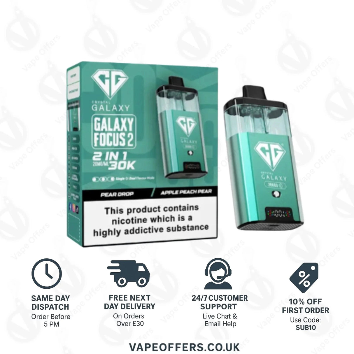 Crystal Galaxy Focus 2 30k Puffs Vape | 5 For £55