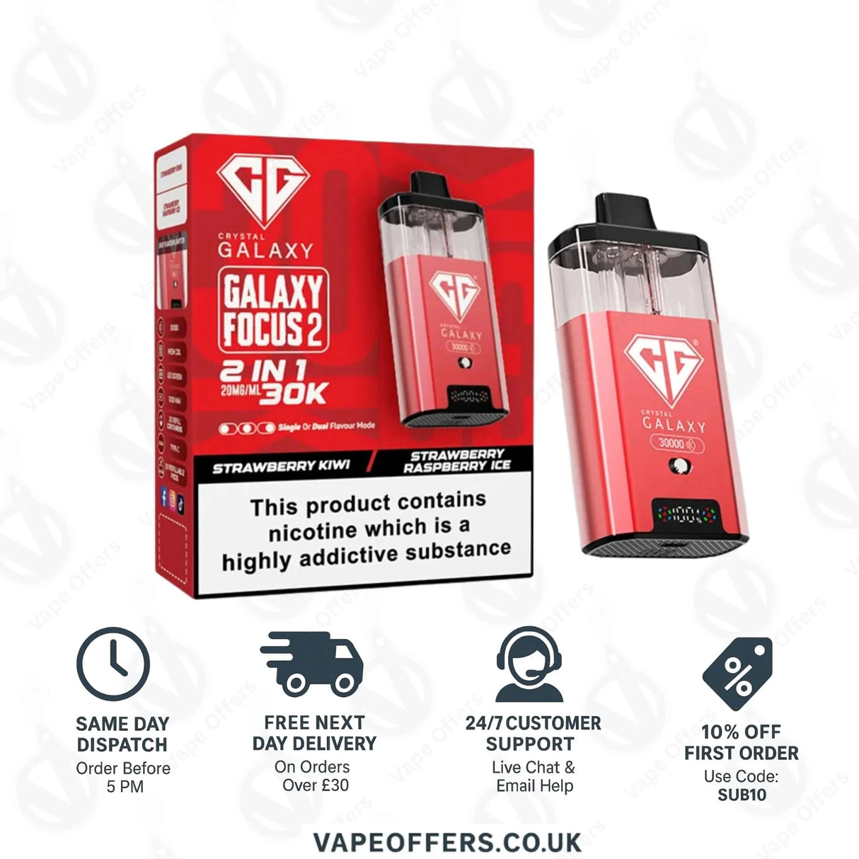 Crystal Galaxy Focus 2 30k Puffs Vape | 5 For £55