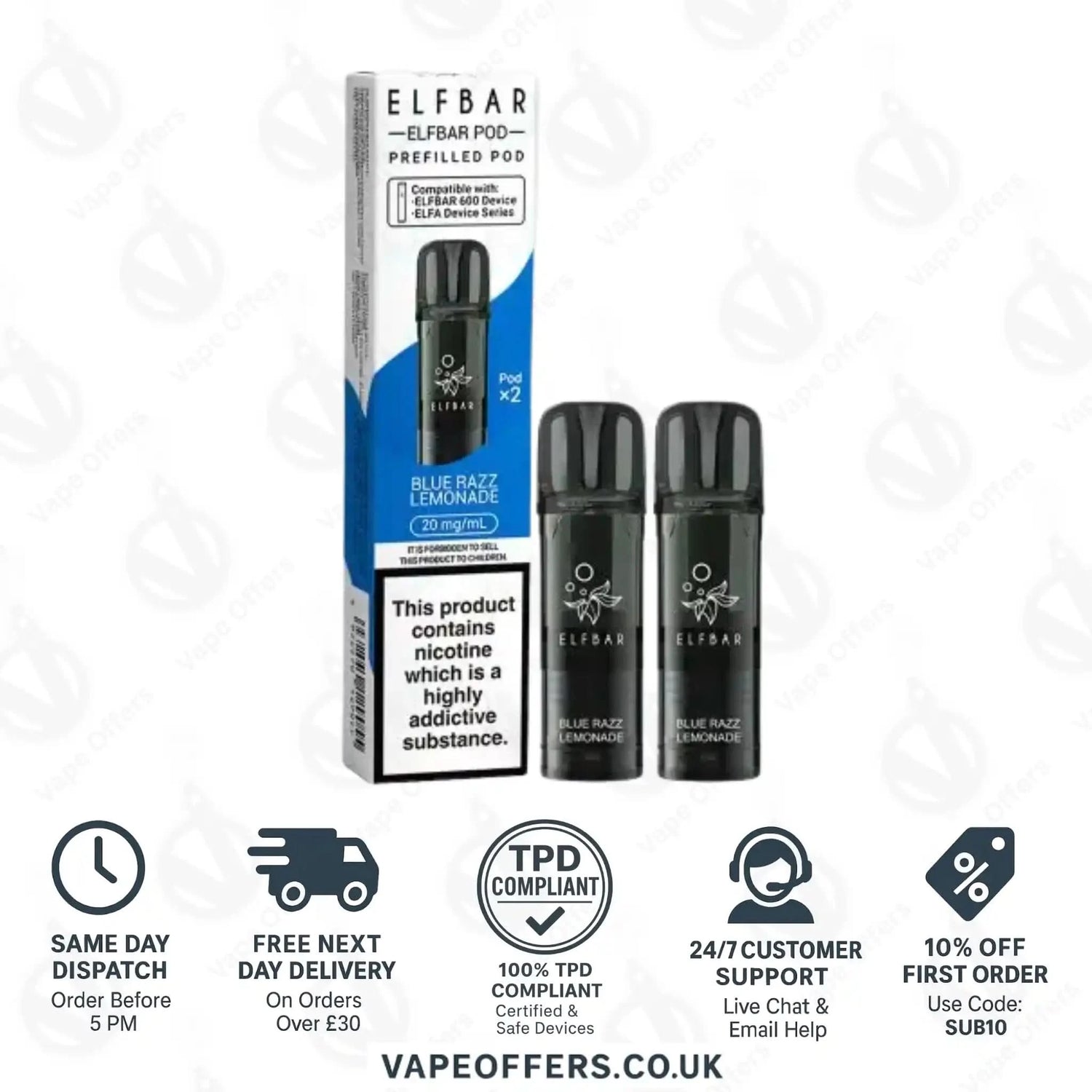 Blue Razz Lemonade Elf Bar 600 Prefilled Pod