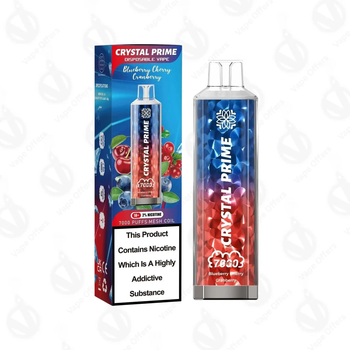 Blueberry Cherry Cranberry Crystal Prime 7000 Vape
No reviews