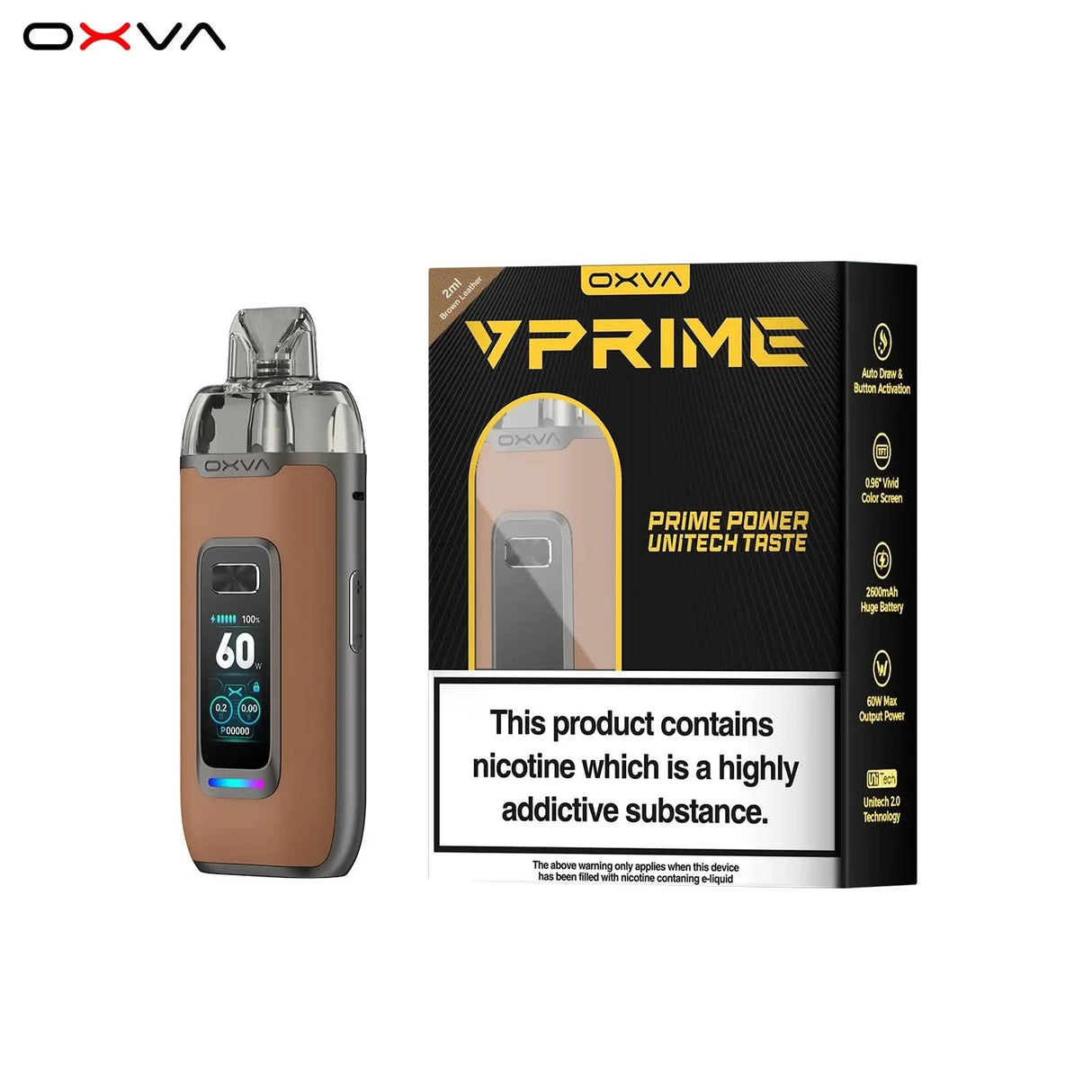 Oxva Vprime Pod Vape Kit - Brown Leather