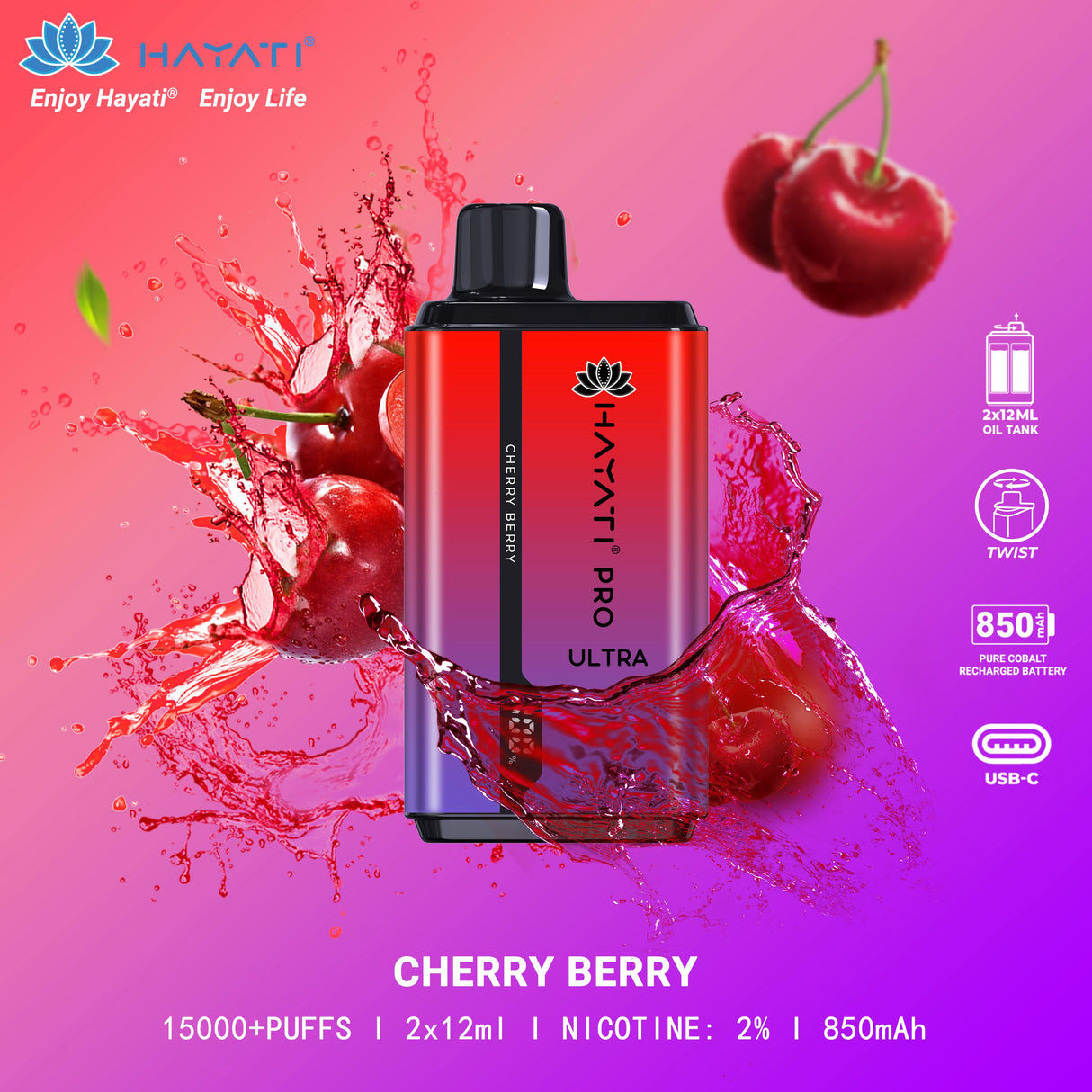 Cherry Berry - Hayati Pro Ultra 15000 Puffs Vape