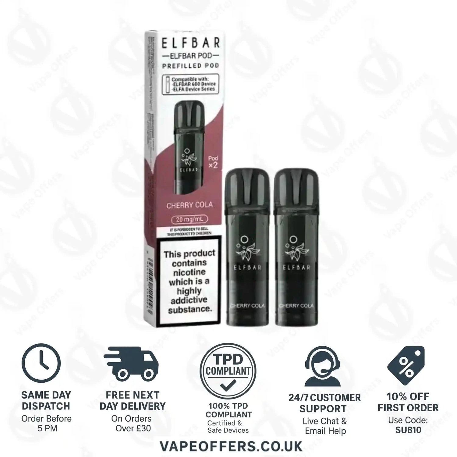 Cherry Cola Elf Bar 600 Prefilled Pod