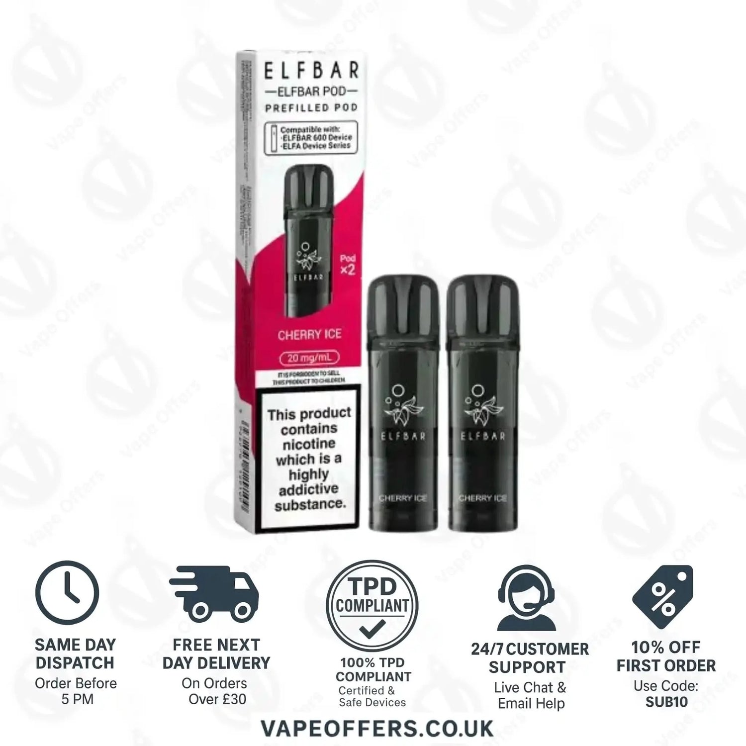 Cherry Ice Elf Bar 600 Prefilled Pod