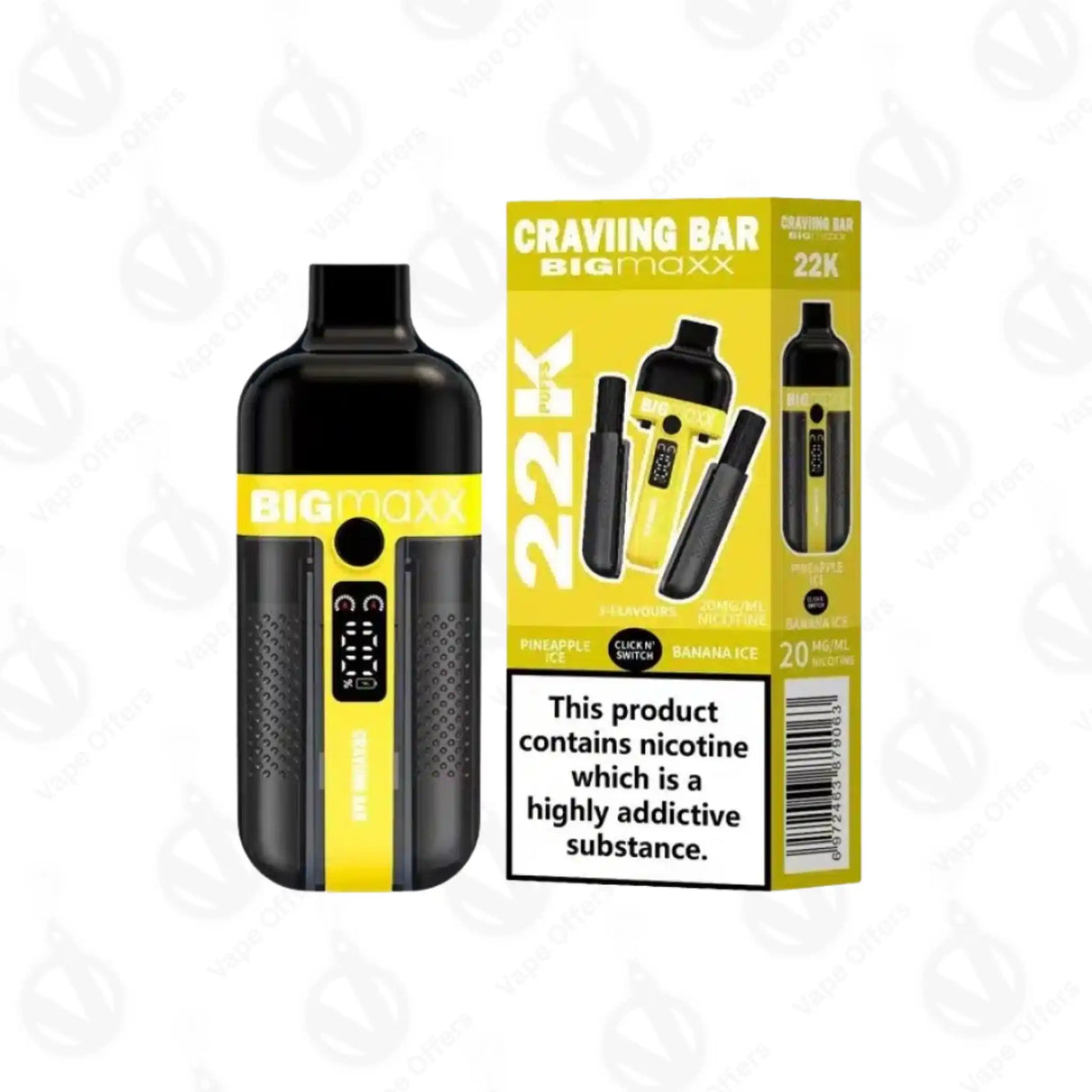 Craving Bar Big Maxx 22k Pineapple Ice and Banana Ice Prefilled Vape kit