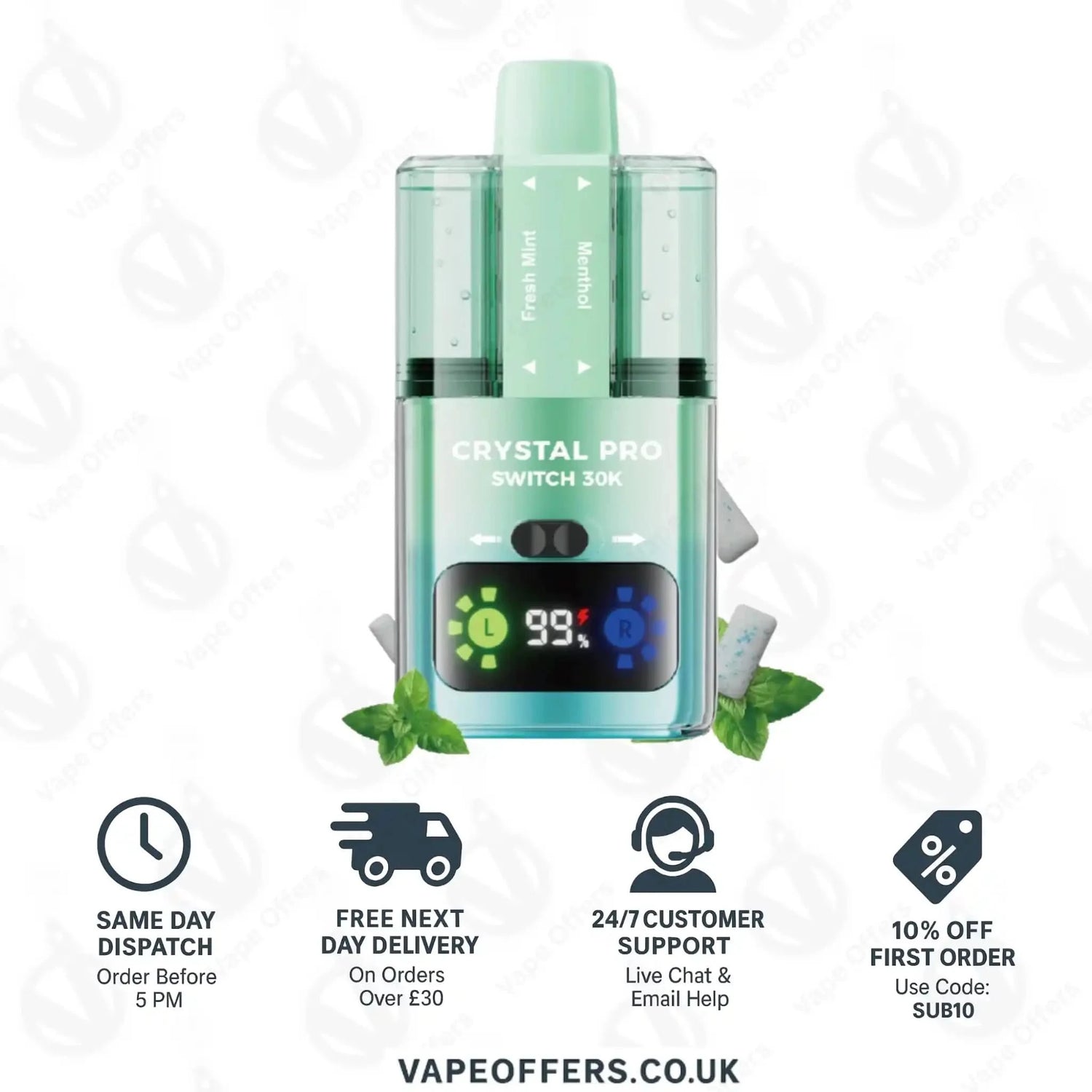 Crystal Pro Switch 30K – Fresh Mint & Menthol