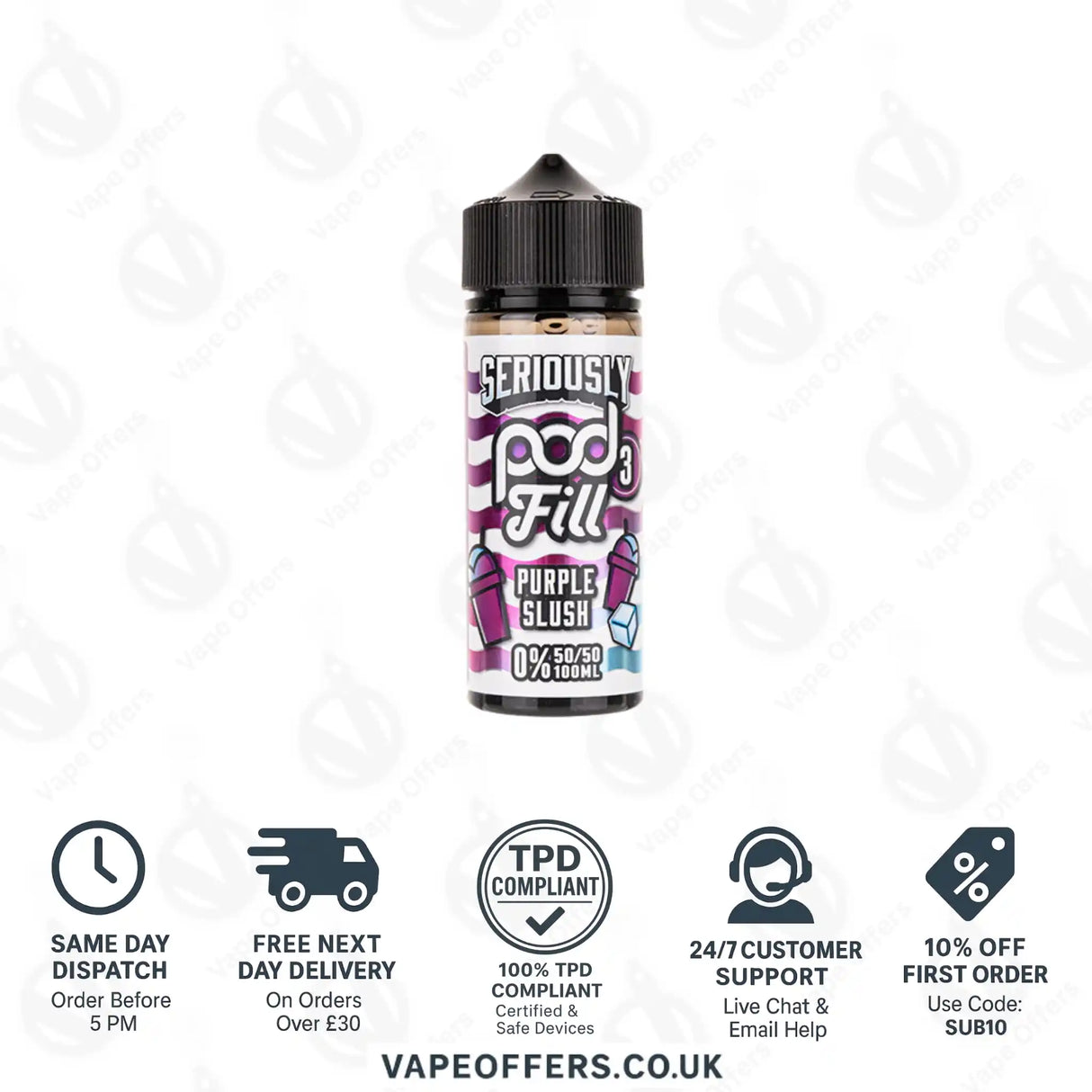 Doozy’s Seriously Pod Fill 3 Purple Slush 100ml Shortfill