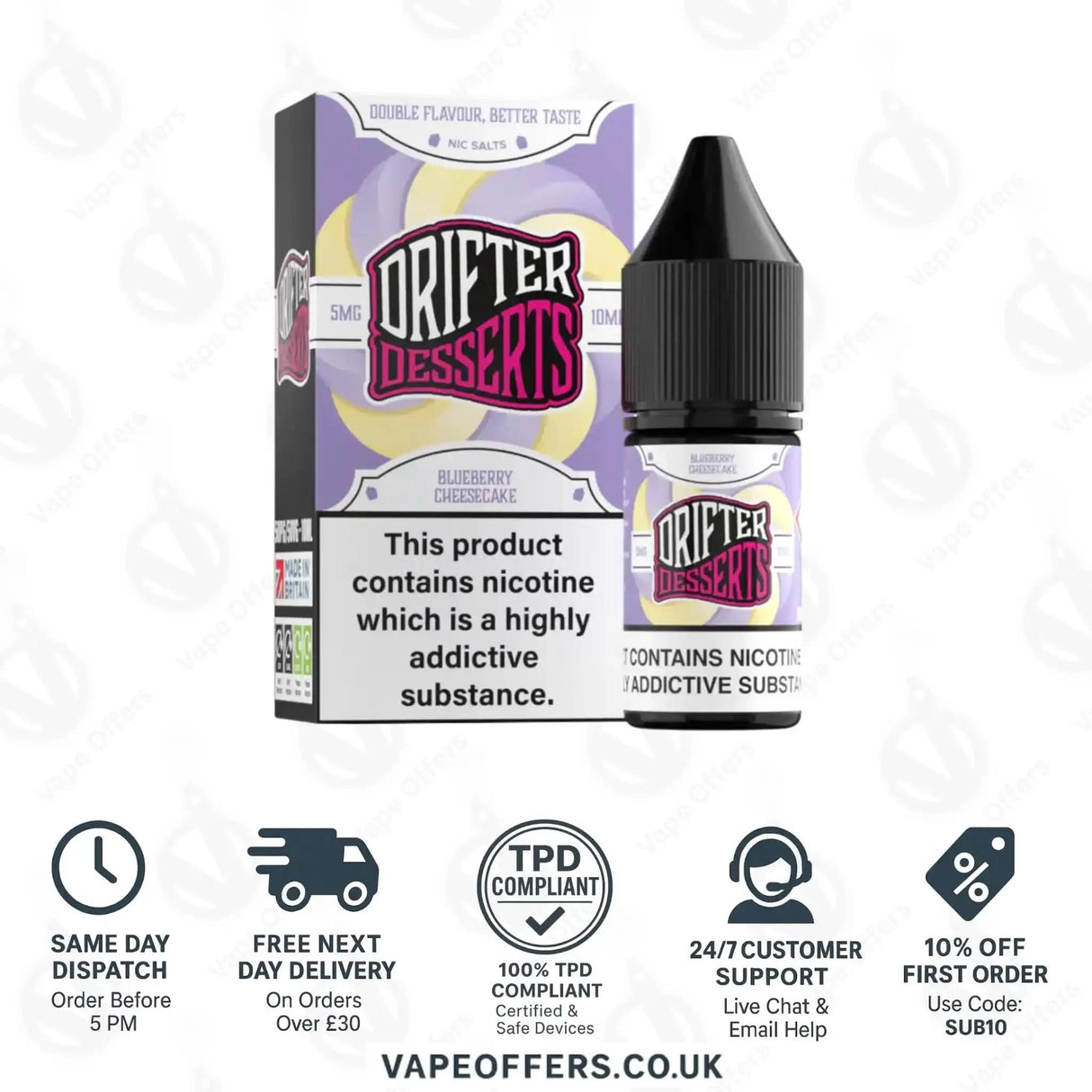 Drifter Dessert Blueberry Cheesecake 10ml Nic Salt