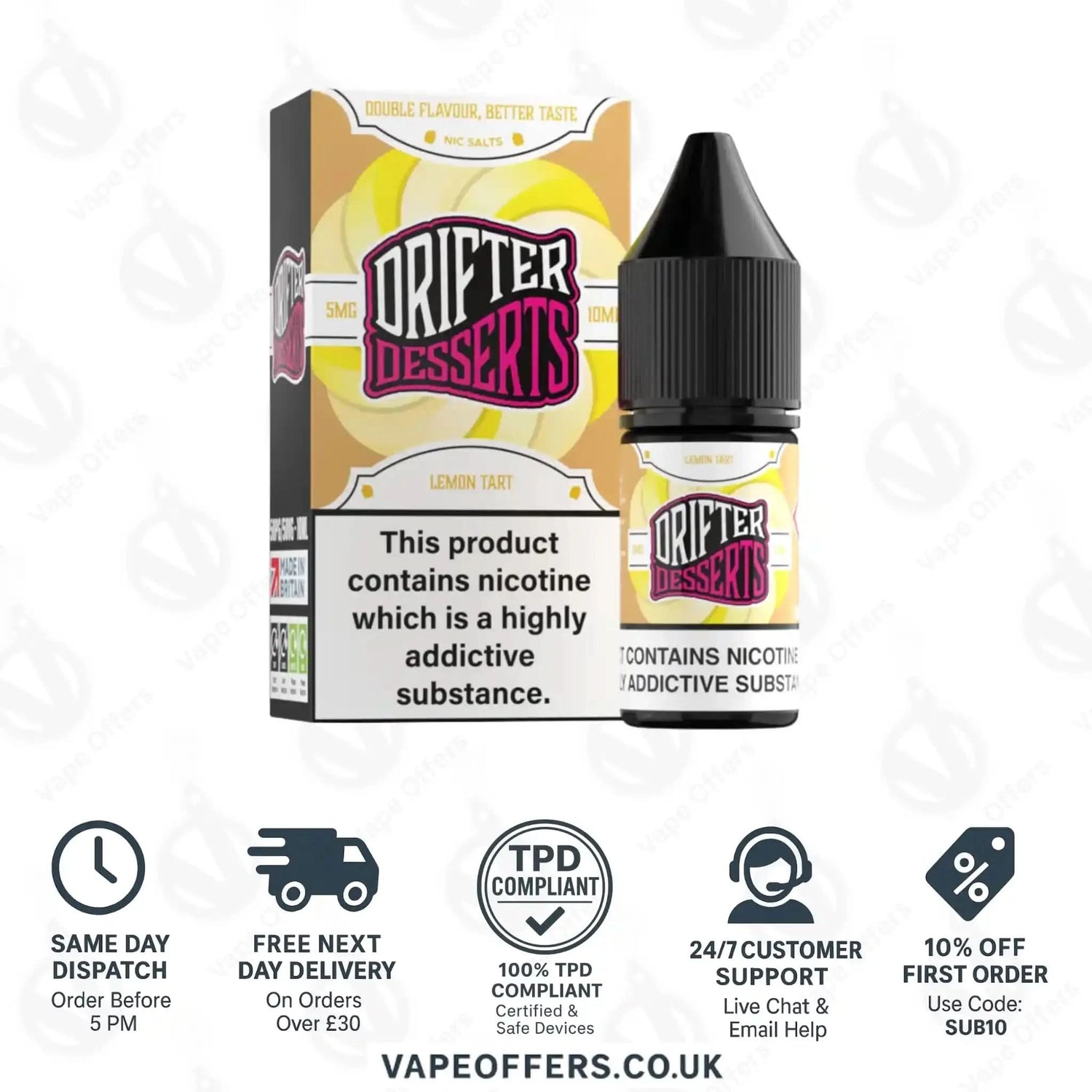 Drifter Dessert Lemon Tart 10ml Nic Salt