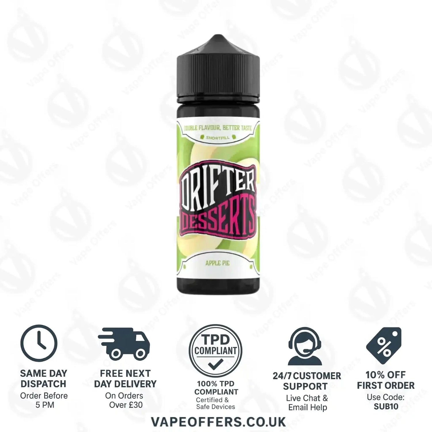 Drifter Desserts 100ml Shortfill Apple Pie
