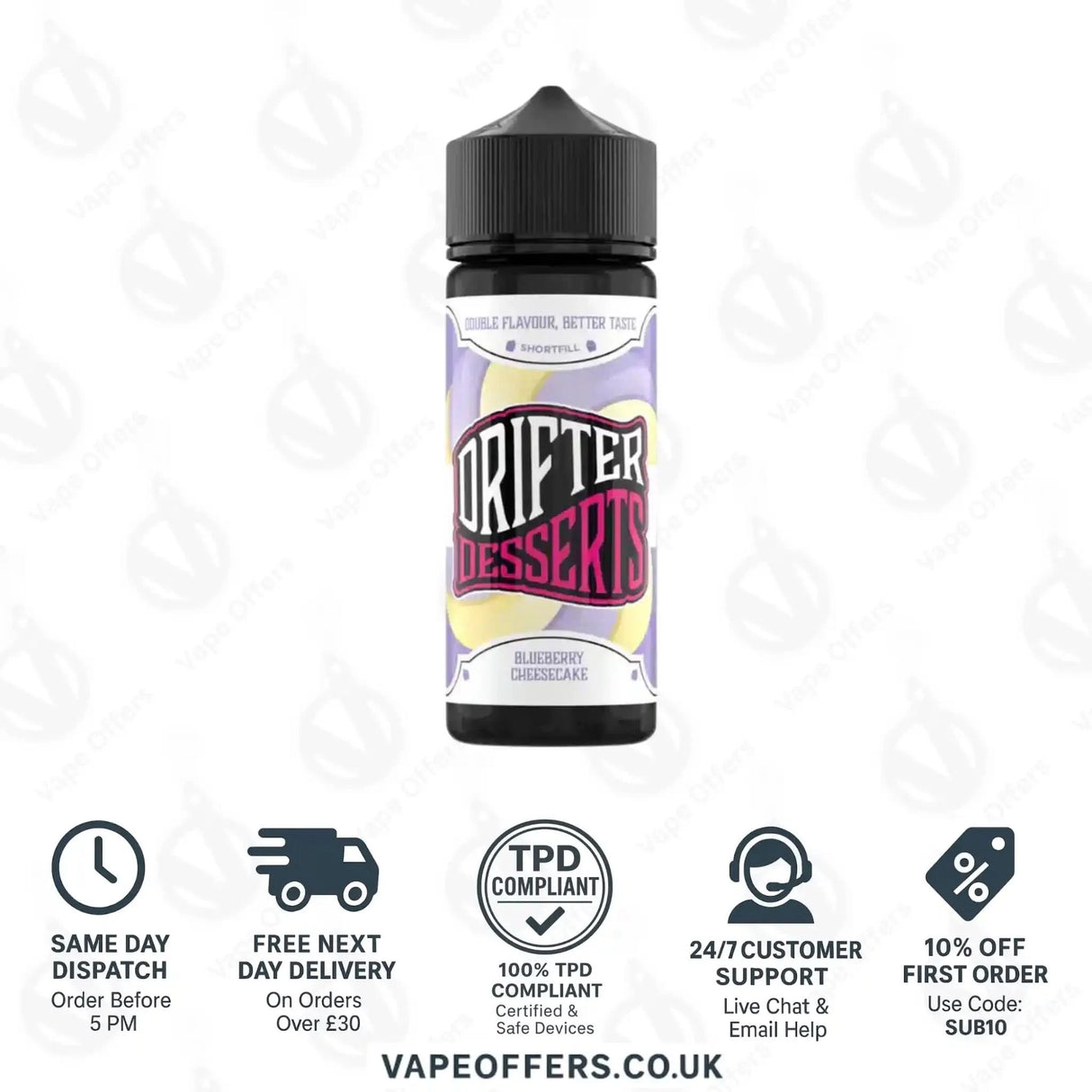 Drifter Desserts 100ml Shortfill Blueberry Cheesecake