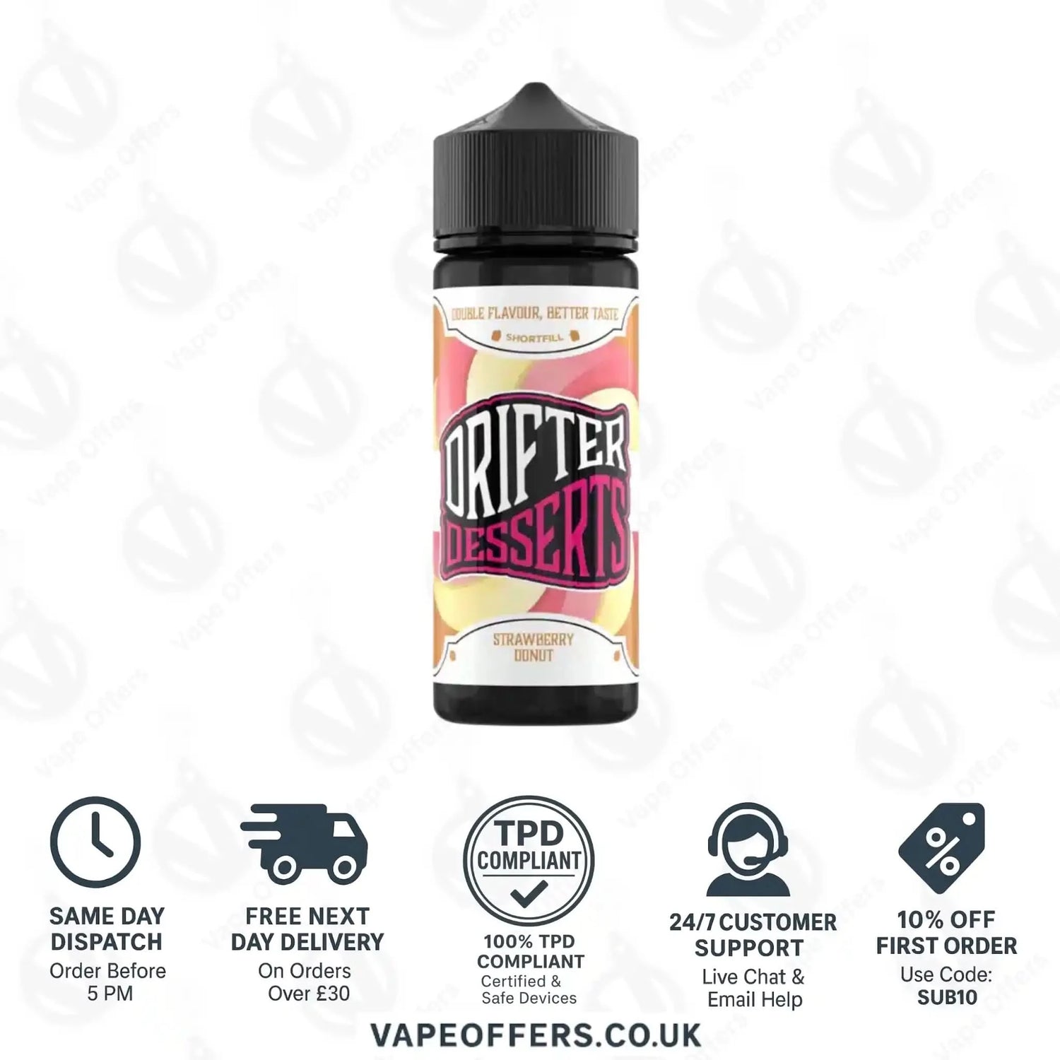 Drifter Desserts 100ml Shortfill Strawberry Donut