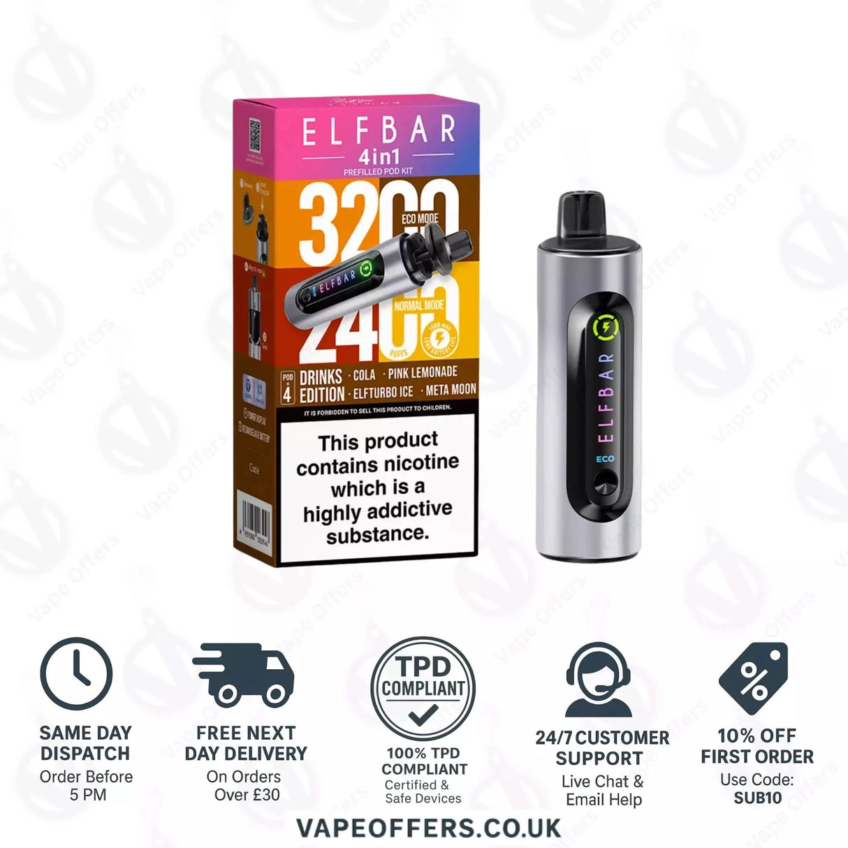 Drinks Edition Elf Bar 4 in 1 3200 Puffs Prefilled Pod Kit