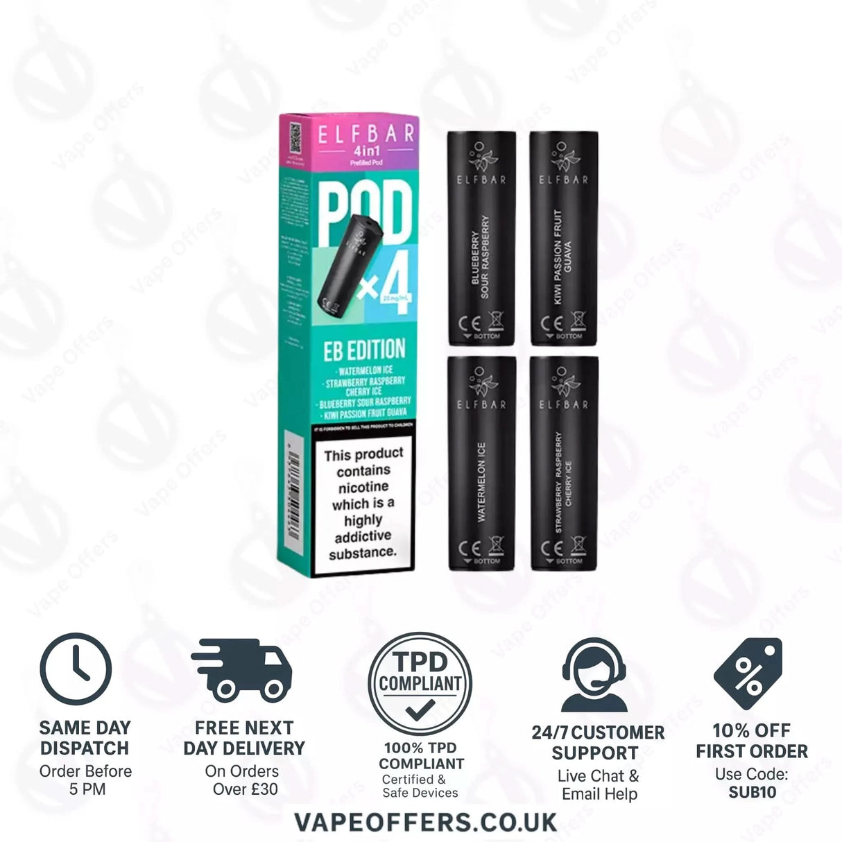 EB Edition Elf Bar 4 in 1 3200 Puffs Prefilled Pods