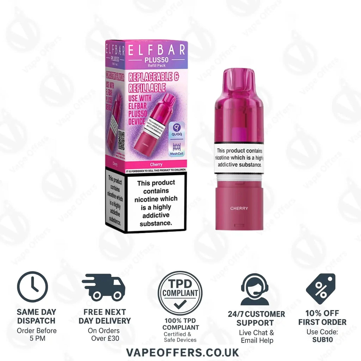 ELFBAR Plus 50 Prefilled Pods Cherry