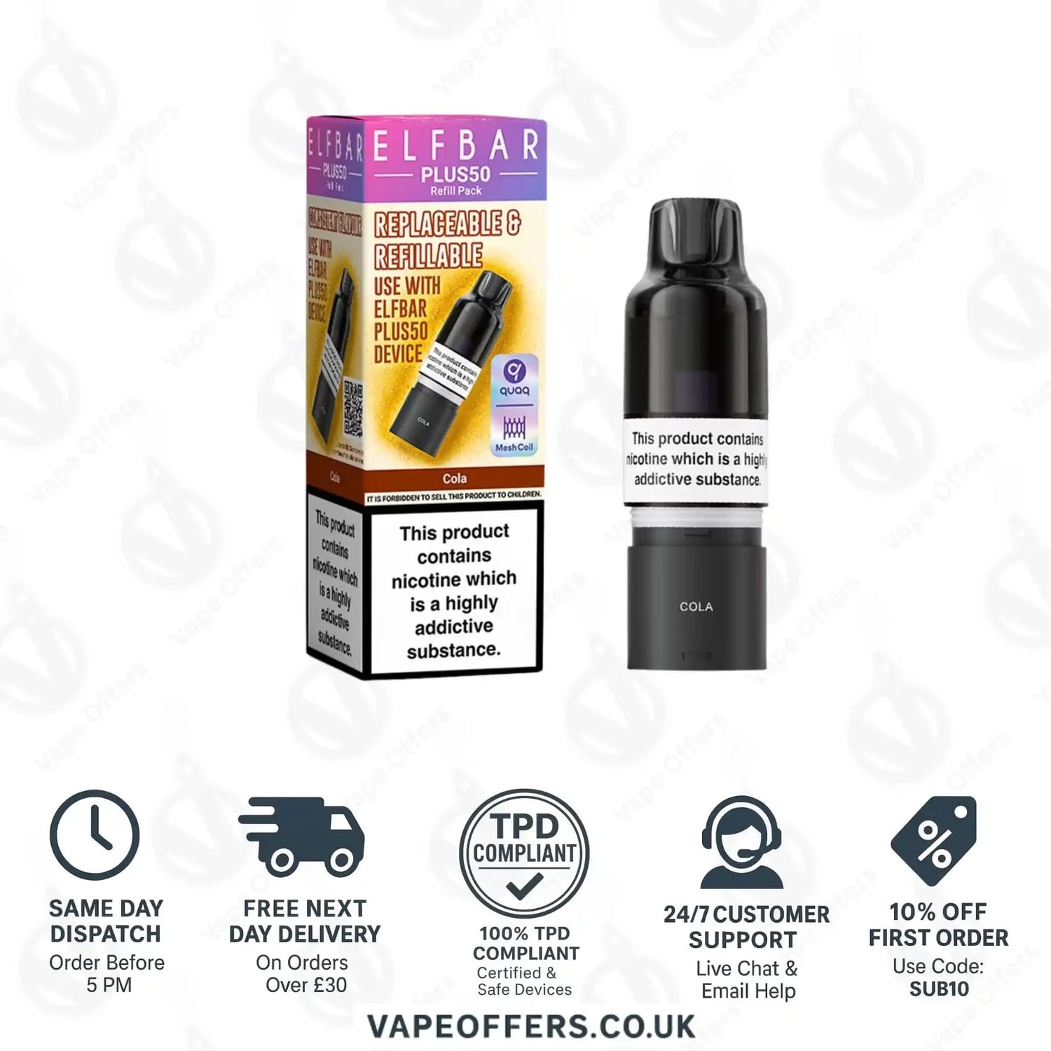 ELFBAR Plus 50 Prefilled Pods Cola