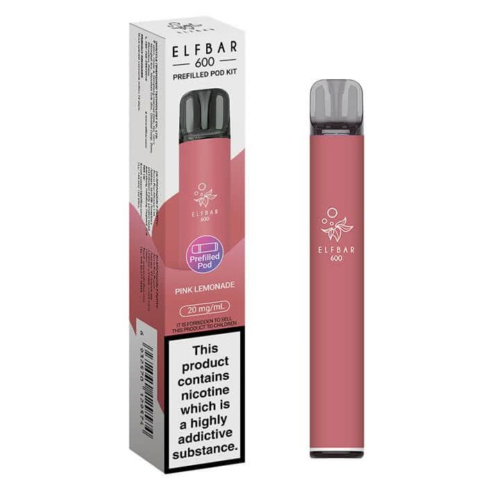 Elf Bar 600 Prefilled Pod Vape Kits Pink Lemonade