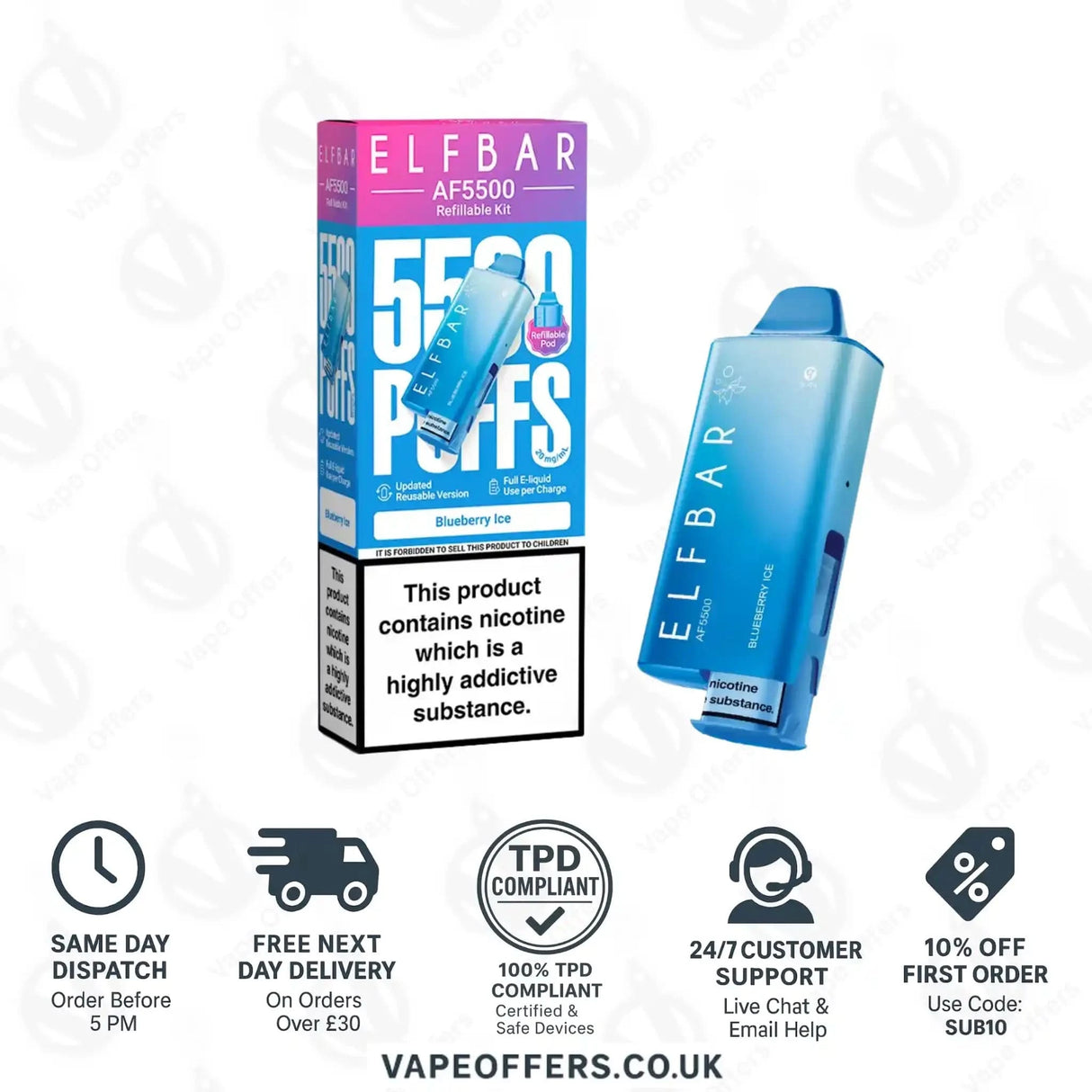 Elf Bar AF5500 Prefilled Pod Kit Blueberry Ice