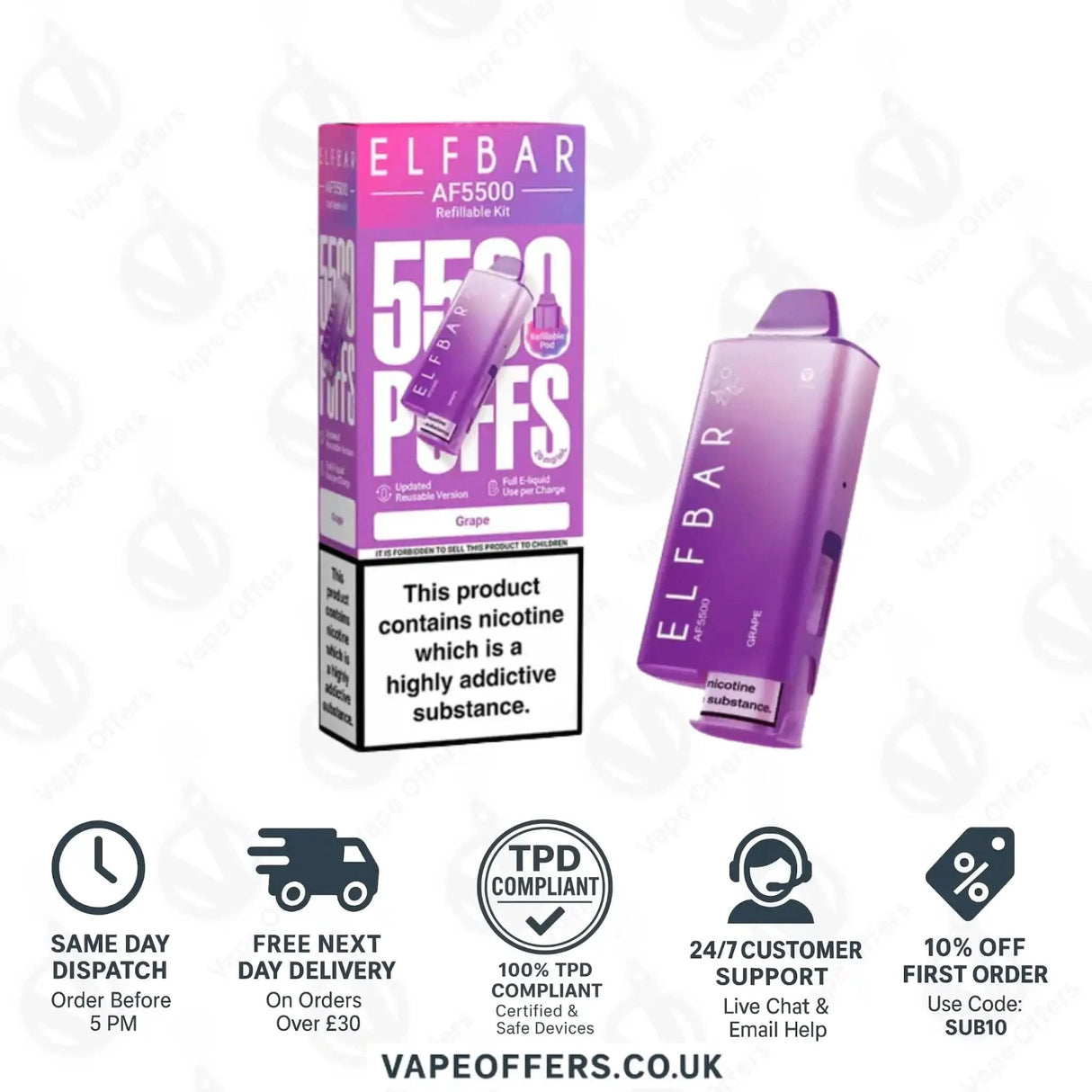 Elf Bar AF5500 Prefilled Pod Kit Grape