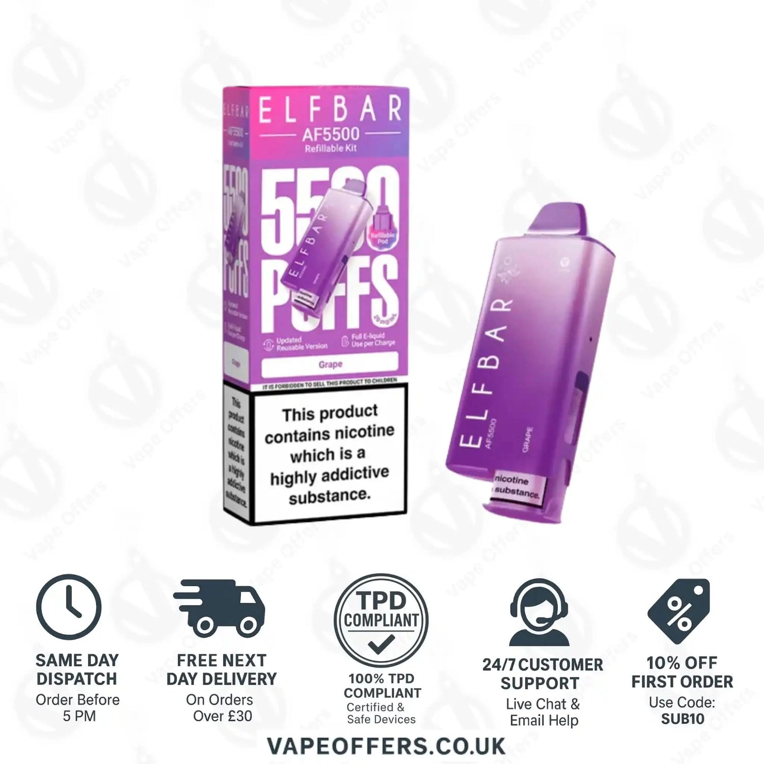 Elf Bar AF5500 Prefilled Pod Kit Grape
