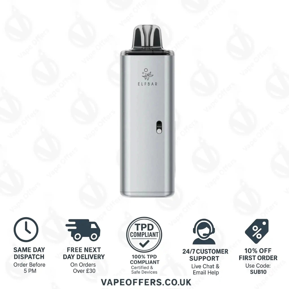 Elf Bar ELFX Mega Pod Kit Silver